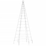 Sapin de Noël à LED sur mât de drapeau 200 LED blanc 180 cm – Image 3