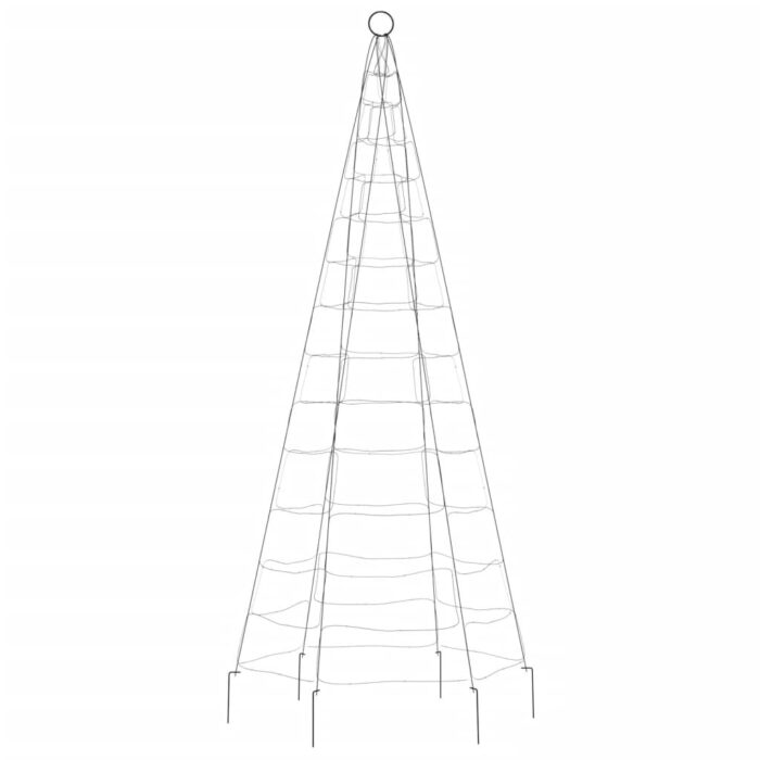 Sapin de Noël à LED sur mât de drapeau 200 LED blanc 180 cm – Image 3