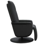 Fauteuil inclinable avec repose-pieds noir similicuir – Image 2
