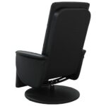 Fauteuil inclinable avec repose-pieds noir similicuir – Image 3