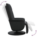 Fauteuil inclinable avec repose-pieds noir similicuir – Image 4
