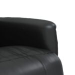 Fauteuil inclinable avec repose-pieds noir similicuir – Image 5