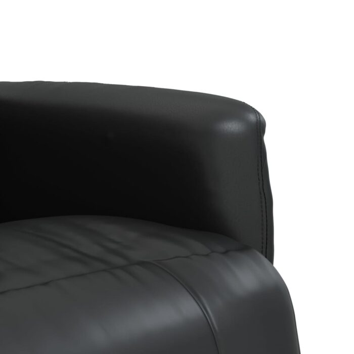 Fauteuil inclinable avec repose-pieds noir similicuir – Image 5