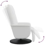 Fauteuil inclinable avec repose-pieds blanc similicuir – Image 4