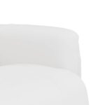 Fauteuil inclinable avec repose-pieds blanc similicuir – Image 5
