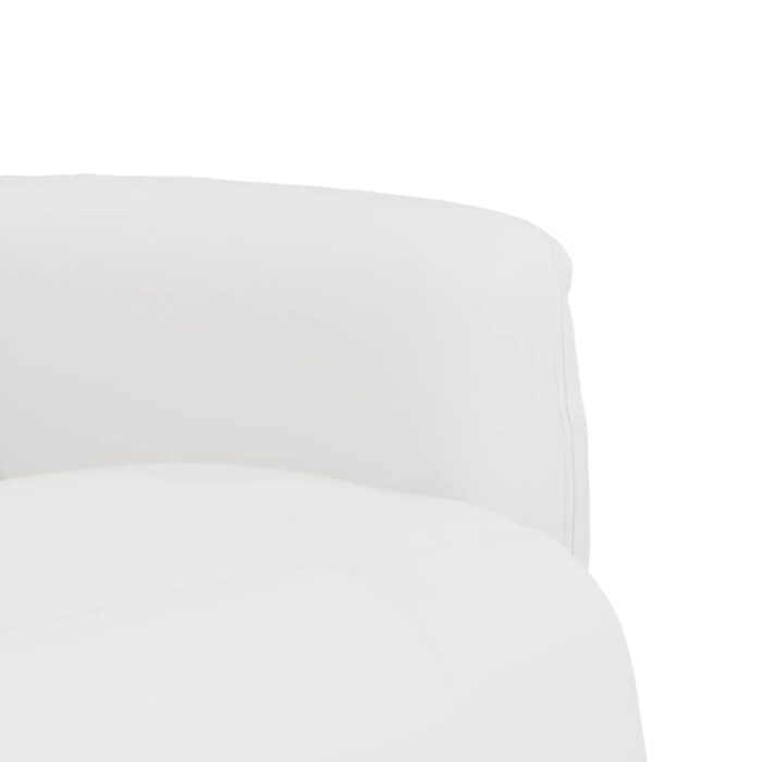 Fauteuil inclinable avec repose-pieds blanc similicuir – Image 5