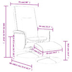 Fauteuil inclinable avec repose-pieds blanc similicuir – Image 7