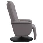 Fauteuil inclinable de massage repose-pieds gris similicuir – Image 2
