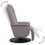 Fauteuil inclinable de massage repose-pieds gris similicuir – Image 4