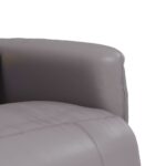Fauteuil inclinable de massage repose-pieds gris similicuir – Image 7