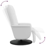 Fauteuil inclinable de massage repose-pieds blanc similicuir – Image 4