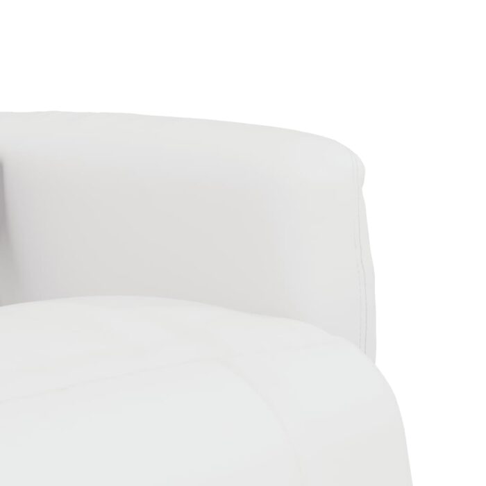 Fauteuil inclinable de massage repose-pieds blanc similicuir – Image 6