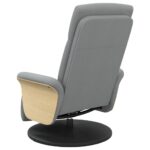 Fauteuil inclinable avec repose-pieds gris clair tissu – Image 3