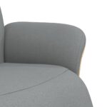 Fauteuil inclinable avec repose-pieds gris clair tissu – Image 4