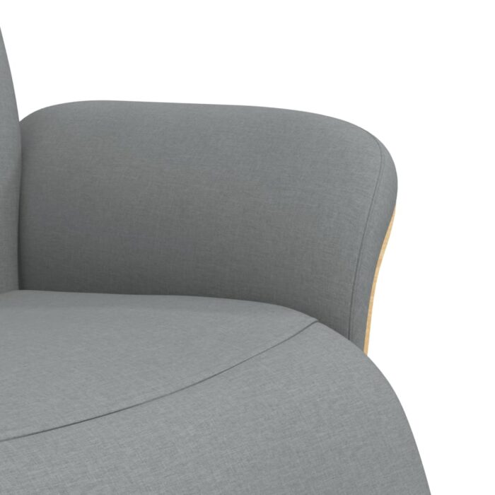 Fauteuil inclinable avec repose-pieds gris clair tissu – Image 4