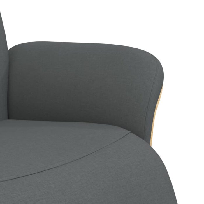 Fauteuil inclinable avec repose-pieds gris foncé tissu – Image 4