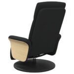 Fauteuil inclinable avec repose-pieds noir tissu – Image 3