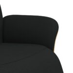 Fauteuil inclinable avec repose-pieds noir tissu – Image 4