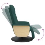 Fauteuil inclinable avec repose-pieds vert foncé tissu – Image 5