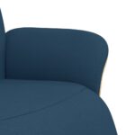 Fauteuil inclinable avec repose-pieds bleu tissu – Image 4
