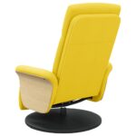 Fauteuil inclinable avec repose-pieds jaune clair tissu – Image 3