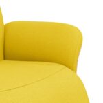 Fauteuil inclinable avec repose-pieds jaune clair tissu – Image 4