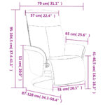 Fauteuil inclinable avec repose-pieds jaune clair tissu – Image 7