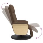 Fauteuil inclinable de massage avec repose-pieds marron tissu – Image 4