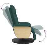Fauteuil inclinable de massage et repose-pieds vert foncé tissu – Image 4