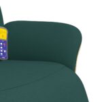 Fauteuil inclinable de massage et repose-pieds vert foncé tissu – Image 6