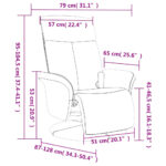 Fauteuil inclinable de massage avec repose-pieds crème tissu – Image 9