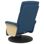 Fauteuil inclinable de massage avec repose-pieds bleu tissu – Image 3
