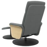 Fauteuil de massage inclinable et repose-pieds gris foncé tissu – Image 3
