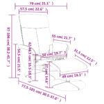 Fauteuil de massage inclinable et repose-pieds gris foncé tissu – Image 9