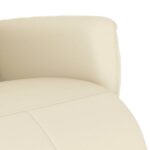 Fauteuil inclinable avec repose-pieds crème similicuir – Image 5