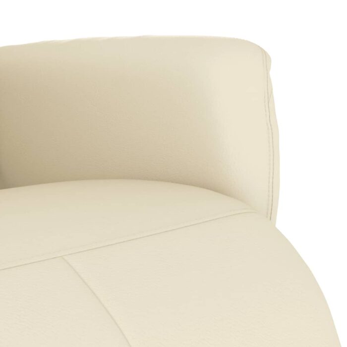 Fauteuil inclinable avec repose-pieds crème similicuir – Image 5