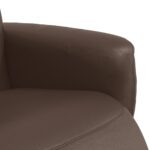 Fauteuil inclinable avec repose-pieds marron similicuir – Image 5