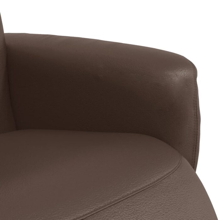 Fauteuil inclinable avec repose-pieds marron similicuir – Image 5