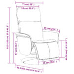 Fauteuil inclinable avec repose-pieds marron similicuir – Image 7