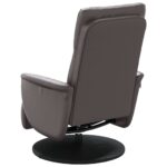 Fauteuil inclinable avec repose-pieds gris similicuir – Image 3