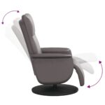 Fauteuil inclinable avec repose-pieds gris similicuir – Image 4