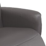Fauteuil inclinable avec repose-pieds gris similicuir – Image 5