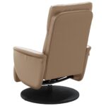Fauteuil inclinable avec repose-pieds cappuccino similicuir – Image 3