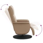 Fauteuil inclinable avec repose-pieds cappuccino similicuir – Image 4