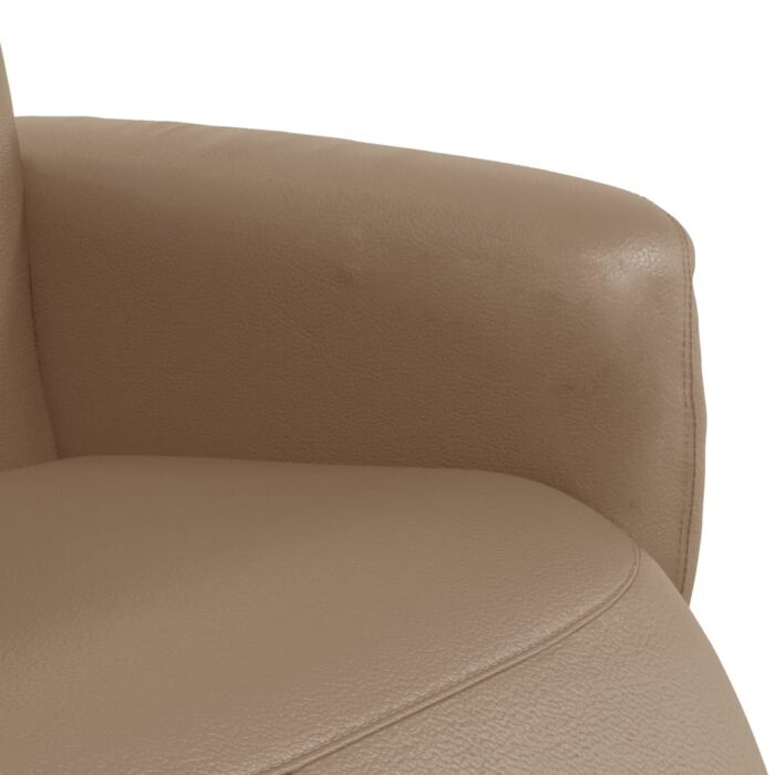 Fauteuil inclinable avec repose-pieds cappuccino similicuir – Image 5