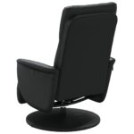 Fauteuil inclinable avec repose-pieds noir similicuir – Image 3