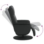 Fauteuil inclinable avec repose-pieds noir similicuir – Image 4