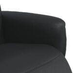 Fauteuil inclinable avec repose-pieds noir similicuir – Image 5