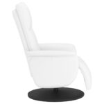 Fauteuil inclinable avec repose-pieds blanc similicuir – Image 2