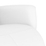 Fauteuil inclinable avec repose-pieds blanc similicuir – Image 5
